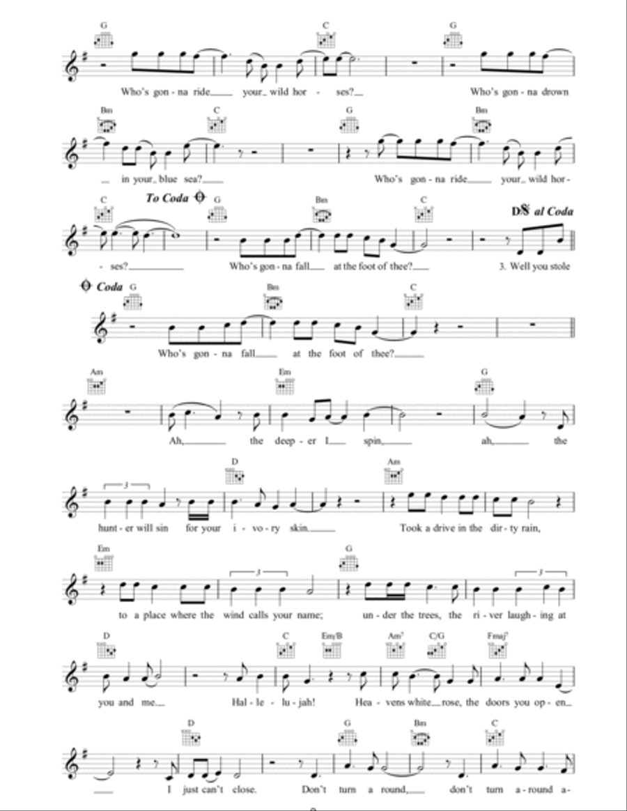 Who's Gonna Ride Your White Horses Piano scores gallery preview page 2