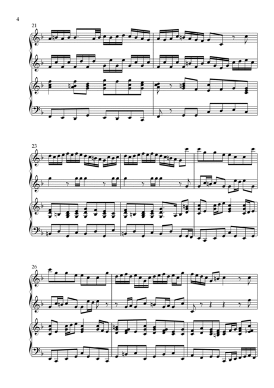 Brandenburg Concerto No. 2 in F Major, BWV 1047 (Organ Duet) Organ Solo scores gallery preview page 4