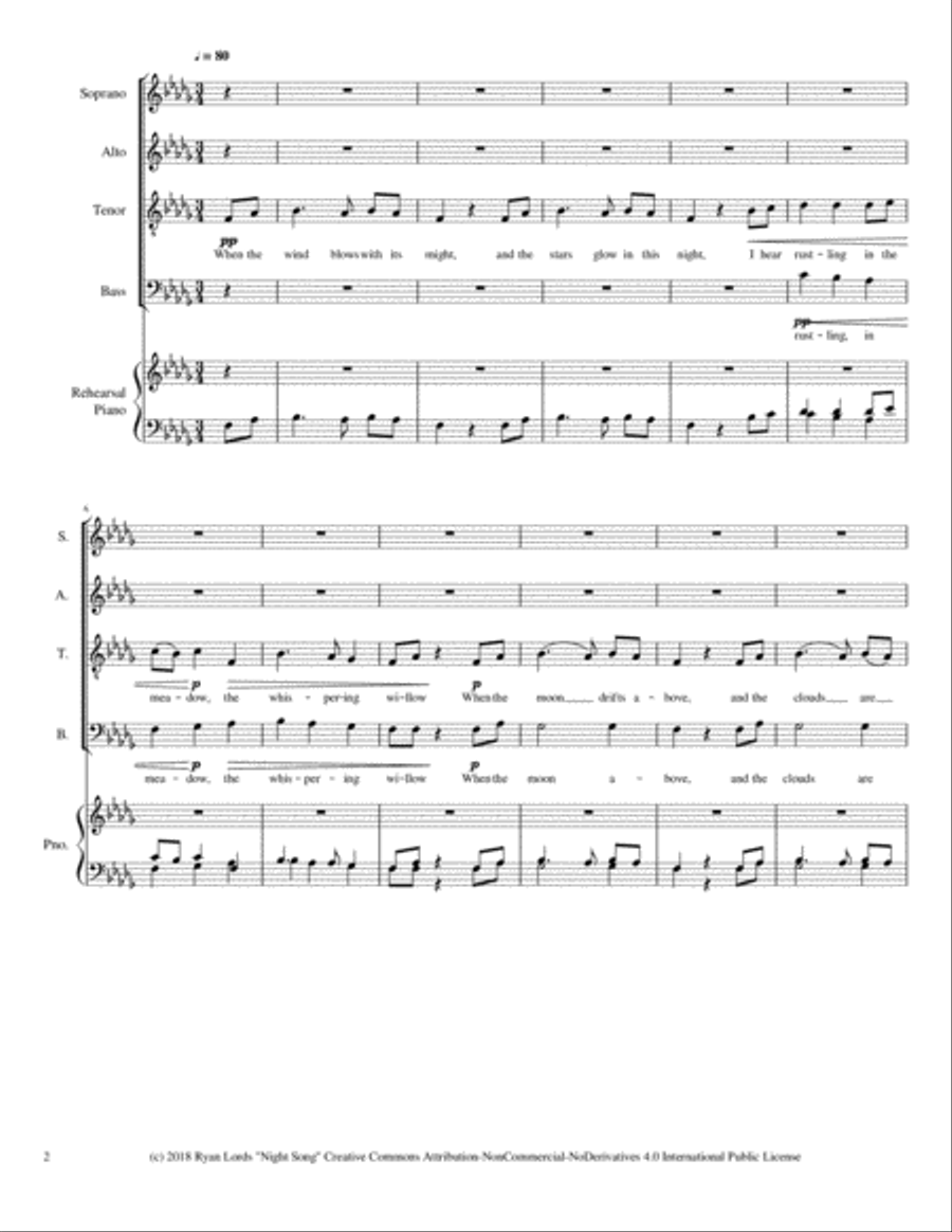 Night Song Night Song 4-Part scores gallery preview page 2