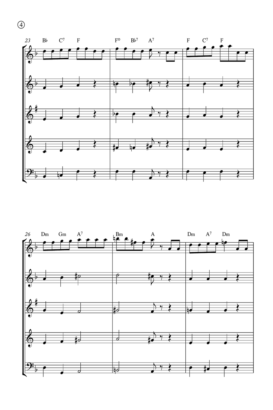 Hymne A L'amour Woodwind Quintet scores gallery preview page 4