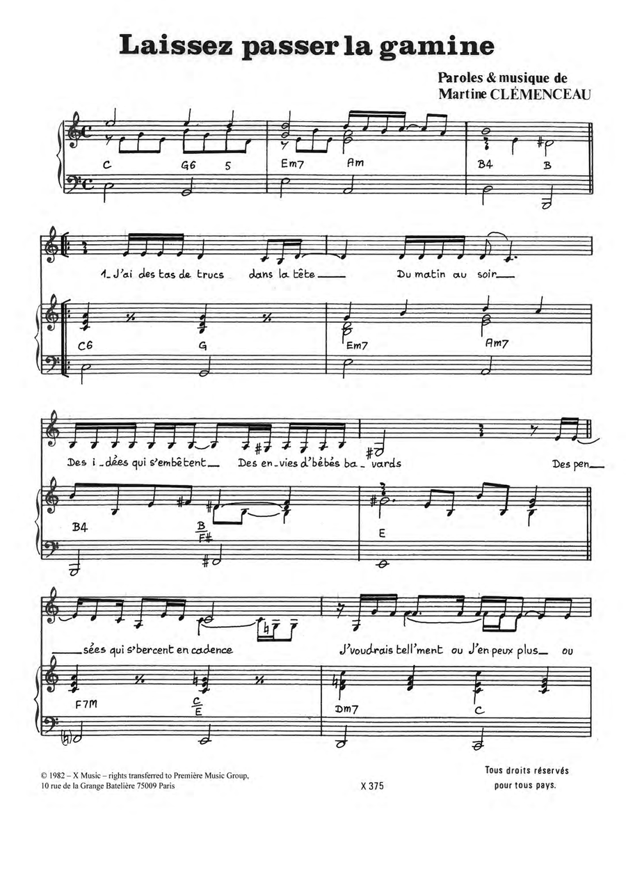 Laissez Passer La Gamine Voice scores gallery preview page 1