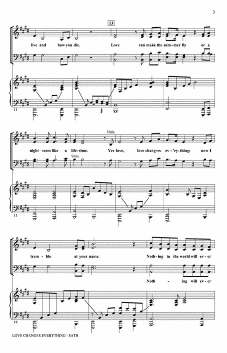 Love Changes Everything Love Changes Everything Show Choir scores gallery preview page 3