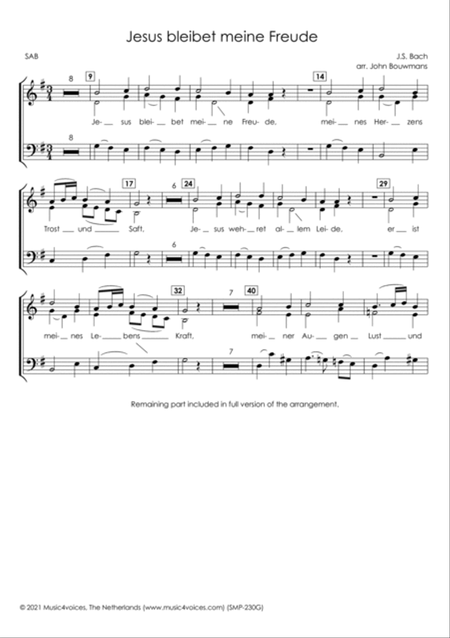 Jesus bleibet meine Freude - SAB/Piano 3-Part scores gallery preview page 3