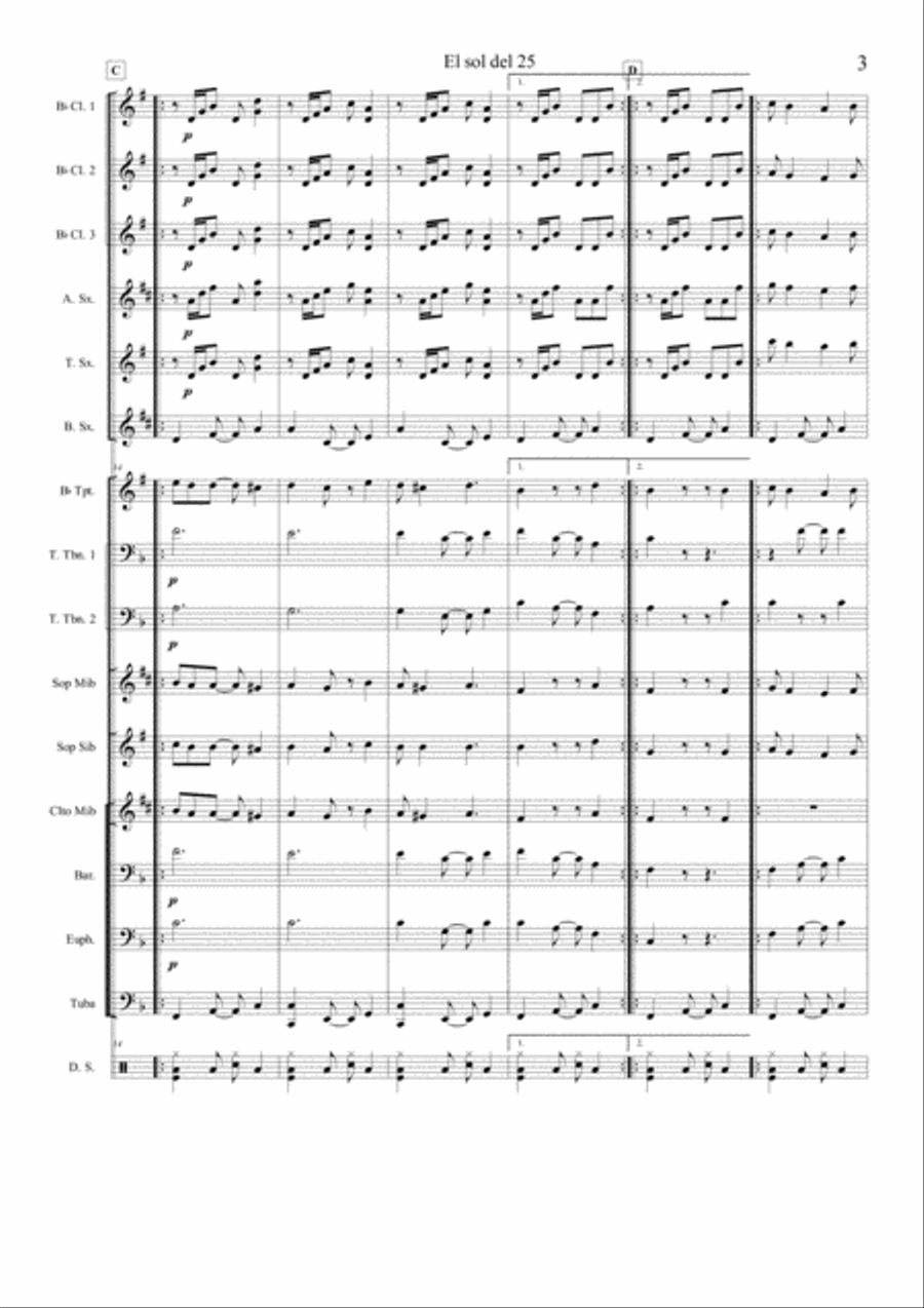 El sol del 25 El sol del 25 Marching Band scores gallery preview page 3