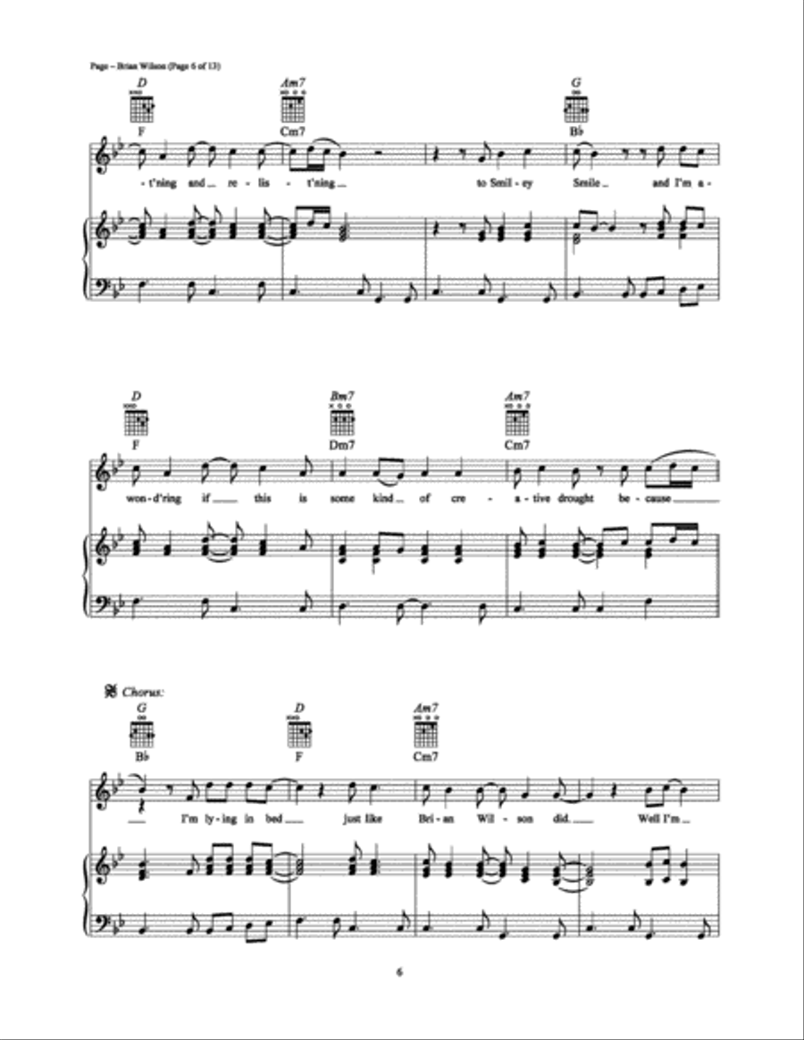 Brian Wilson Piano, Vocal, Guitar scores gallery preview page 6