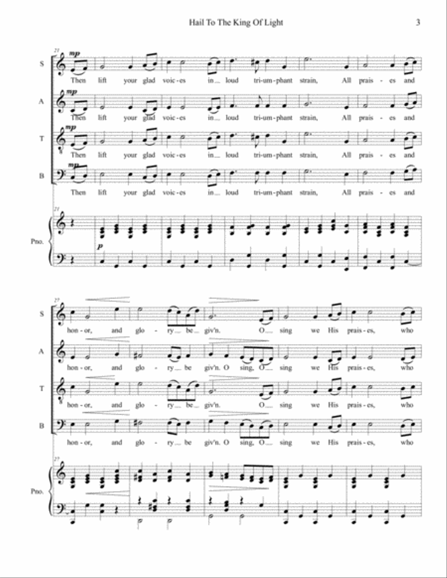 Hail To The King Of Light 4-Part scores gallery preview page 3