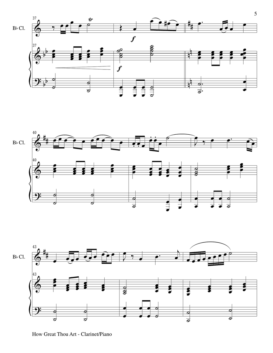 Gary Lanier: HYMNS of PRAISE and ADORATION (Duets for Bb Clarinet & Piano) Woodwind Duet scores gallery preview page 6