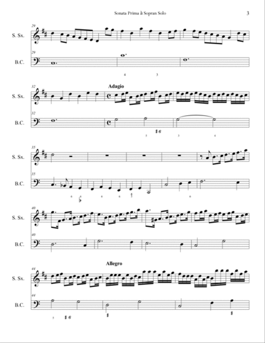 Sonata Prima à Sopran Solo Soprano Saxophone scores gallery preview page 3