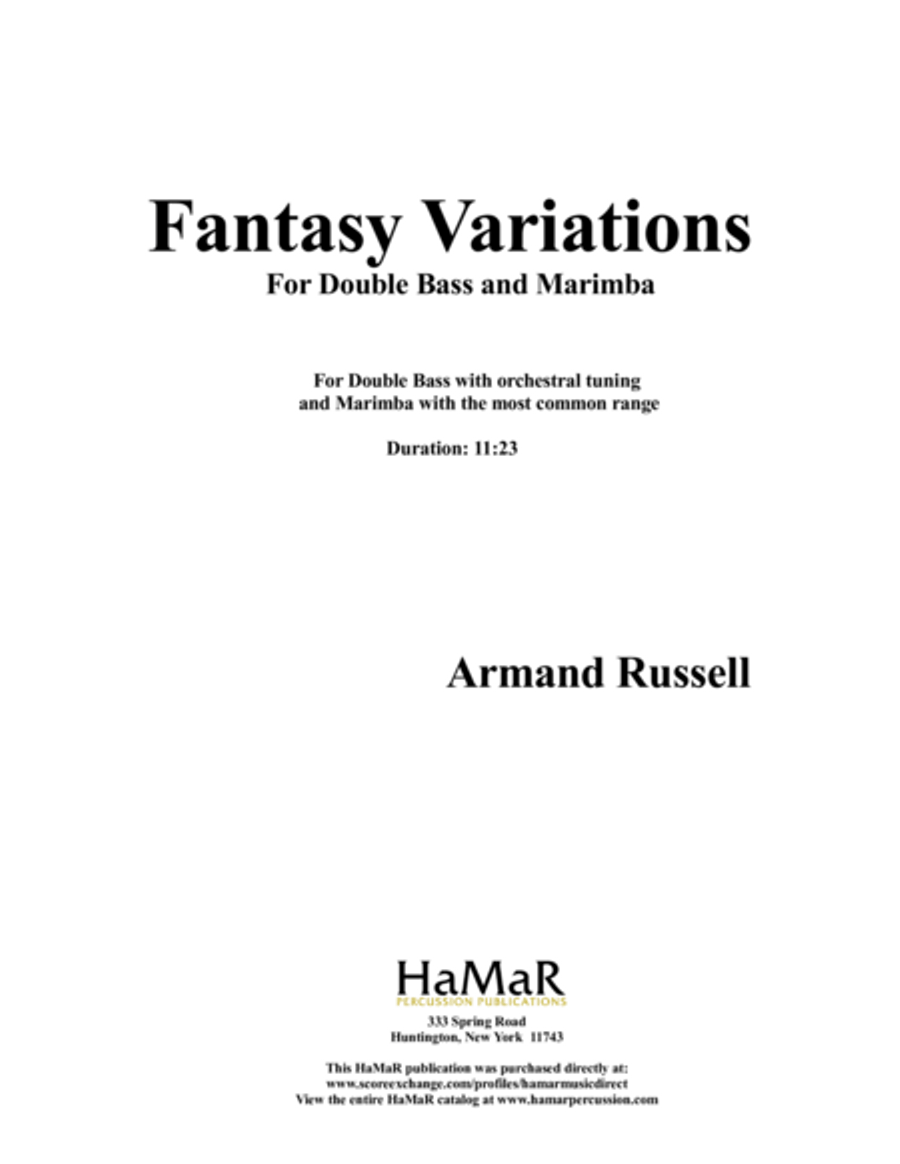 Fantasy Variations Fantasy Variations Double Bass scores gallery preview page 1