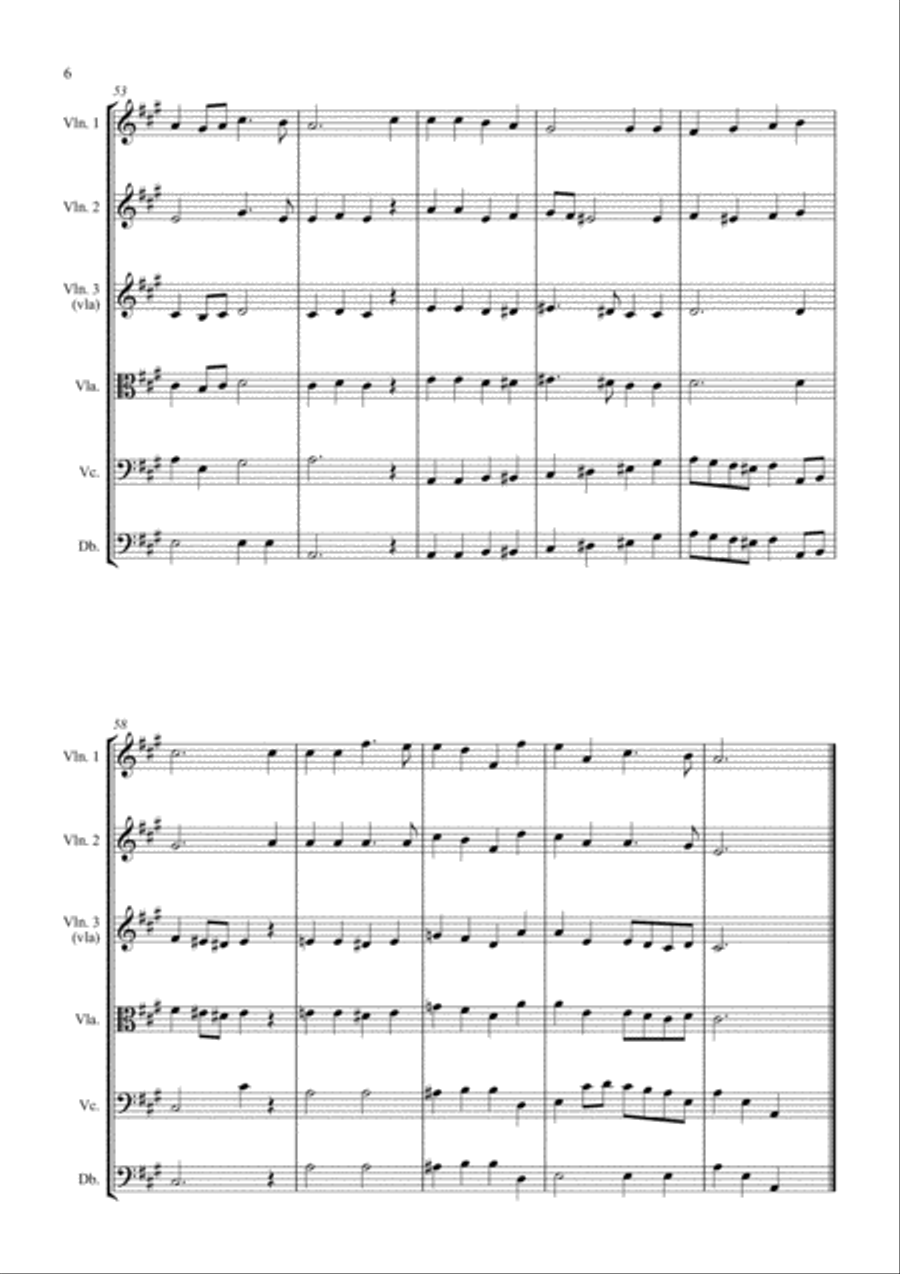 Fifteen Traditional Carols for String Orchestra - Score - Score Only String Orchestra scores gallery preview page 6