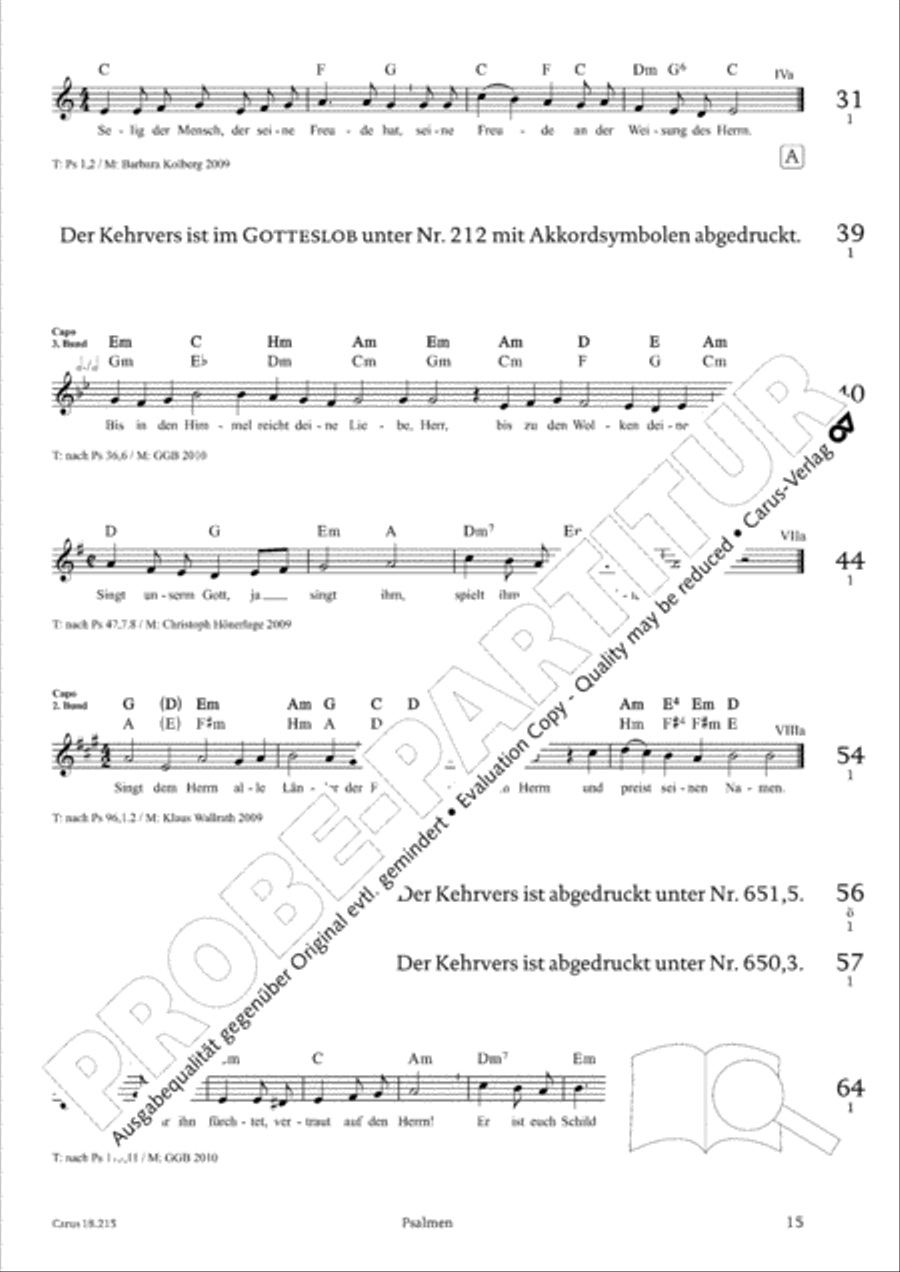 Gitarrenbuch zum Gotteslob Guitar scores gallery preview page 15