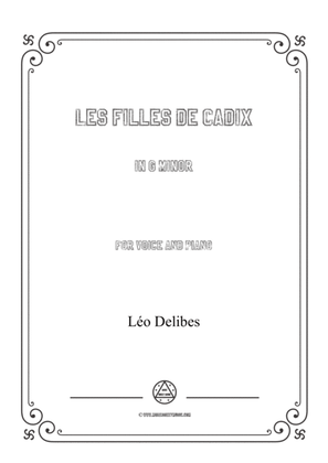Book cover for Delibes-Les filles de Cadix in g minor,for voice and piano