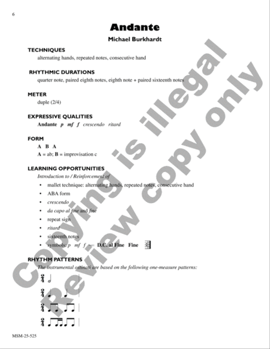 Six Original Compositions for Orff Ensemble Sacred scores gallery preview page 7