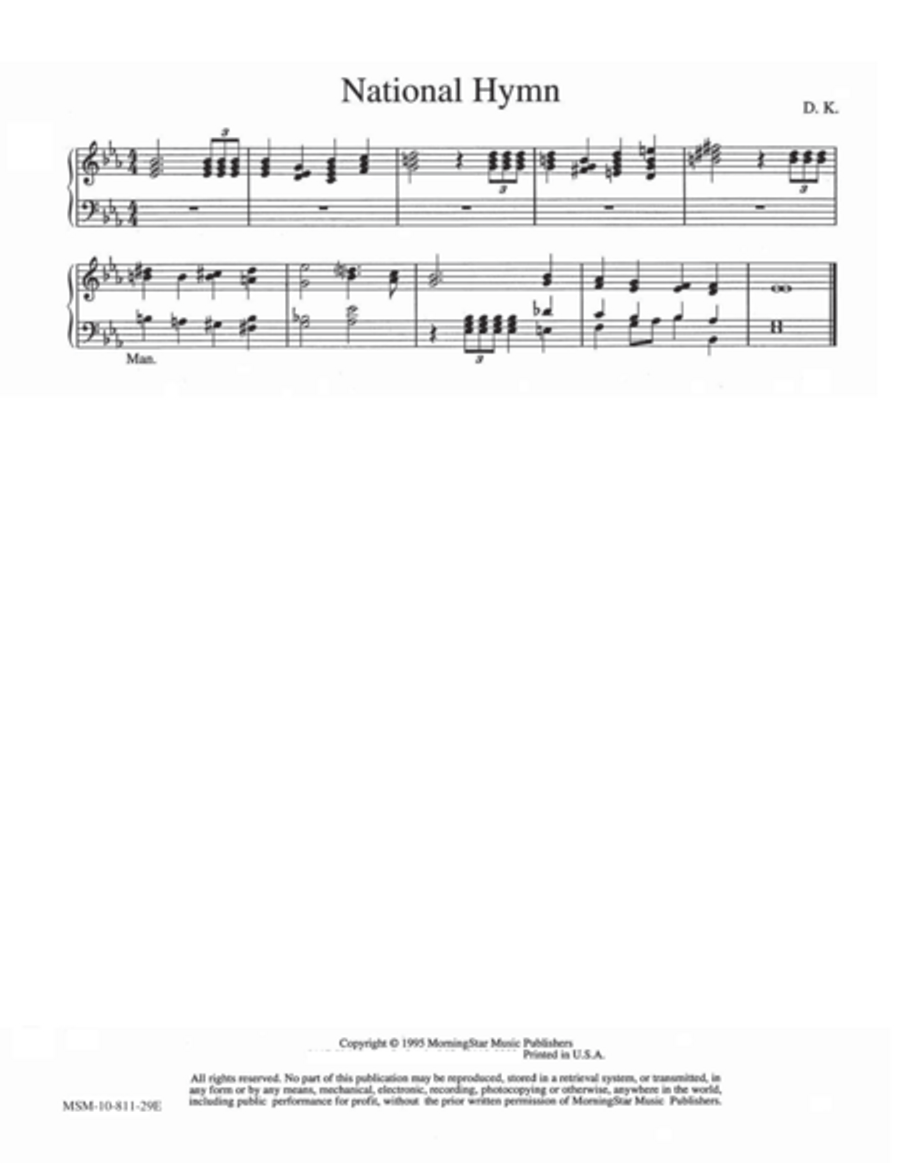 National Hymn National Hymn Organ scores gallery preview page 1