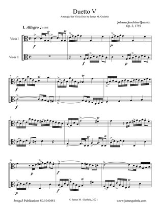 Quantz: Duetto Op. 2 No. 5 for Viola Duo