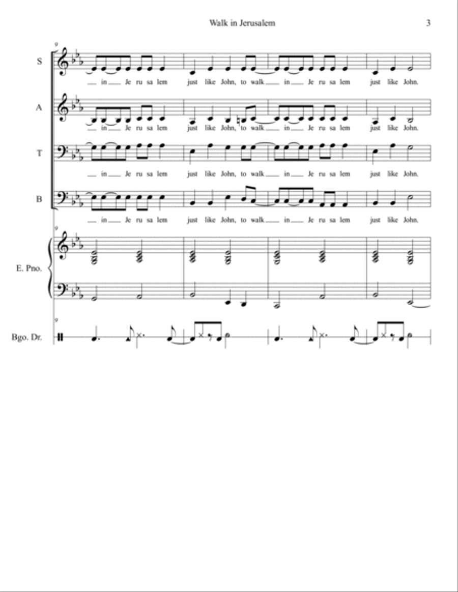 Walk in Jerusalem Walk in Jerusalem 4-Part scores gallery preview page 3