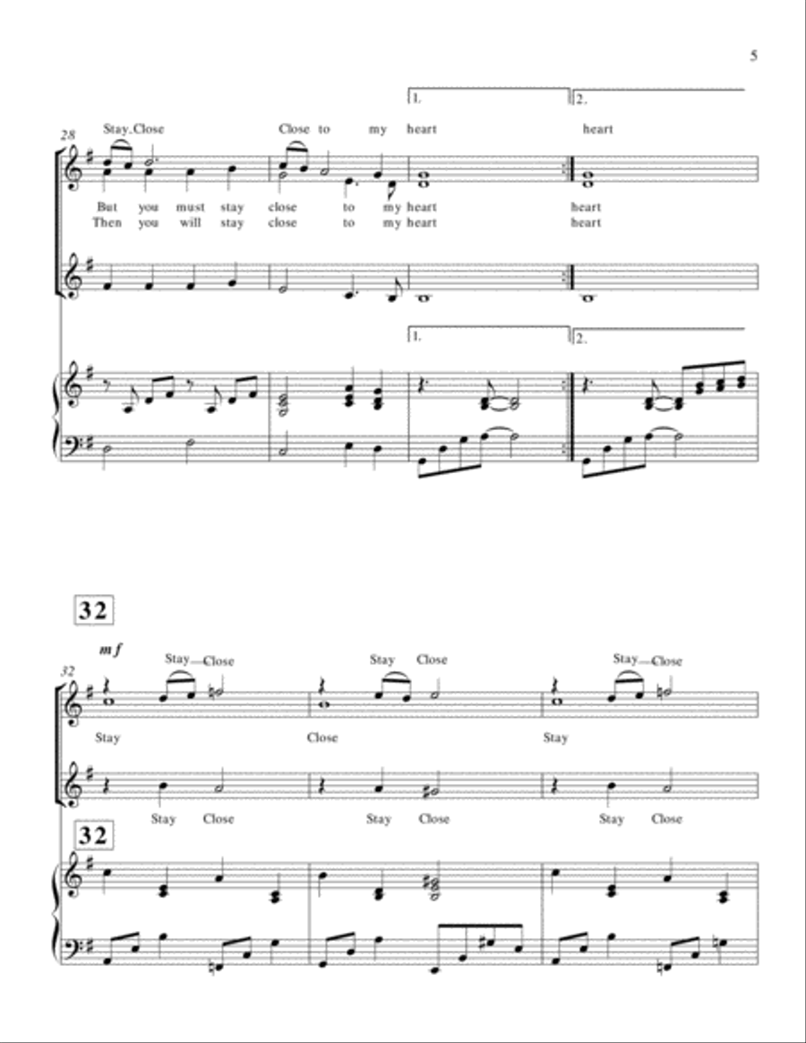 Stay Close To My Heart Choir scores gallery preview page 5