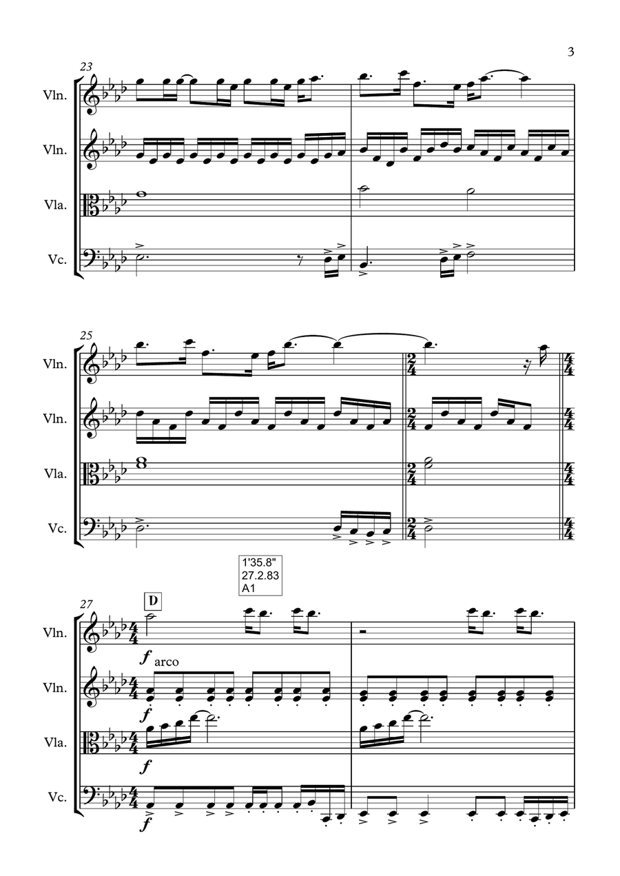 Never Enough String Quartet scores gallery preview page 3