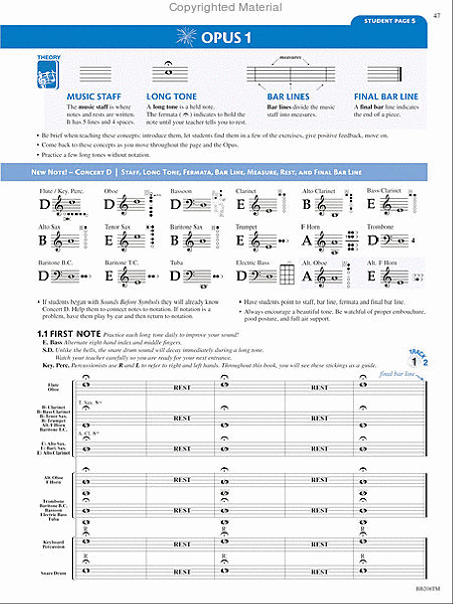 Measures of Success Teacher's Manual Book 1 Concert Band Methods scores gallery preview page 2