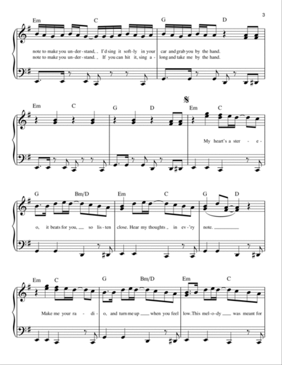 Stereo Hearts (feat. Adam Levine) Easy Piano scores gallery preview page 3