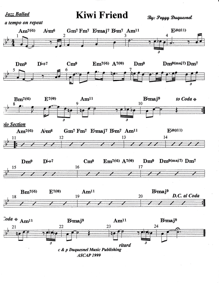 Kiwi Friend Jazz Ensemble scores gallery preview page 1