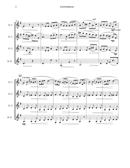 Contredanse for Clarinet Quartet image number null