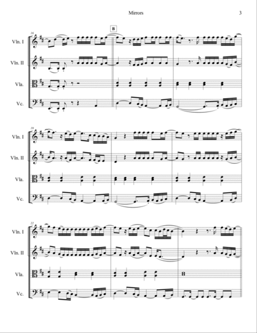Mirrors String Quartet scores gallery preview page 4