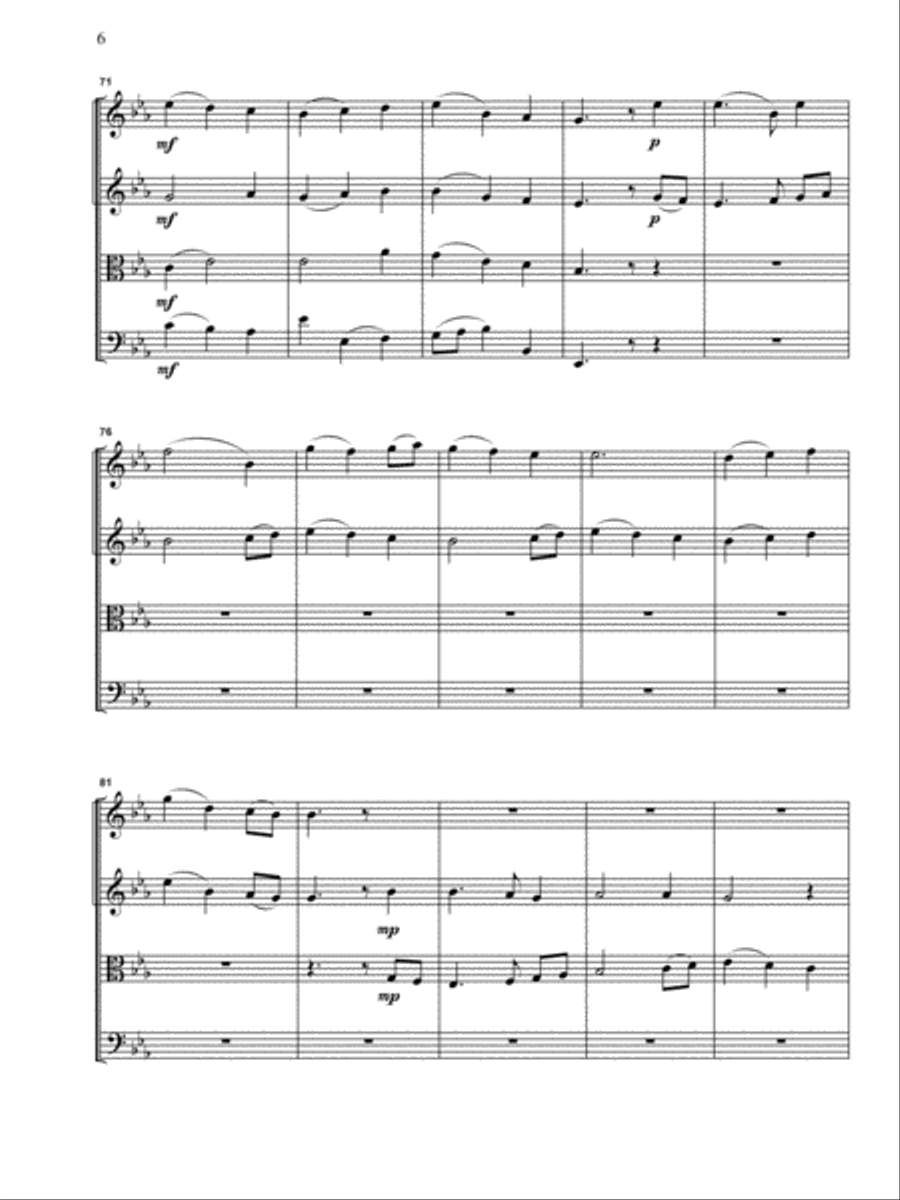 The Christmas Quartet: 15 Carols for String Quartet / String Orchestra String Quartet scores gallery preview page 6