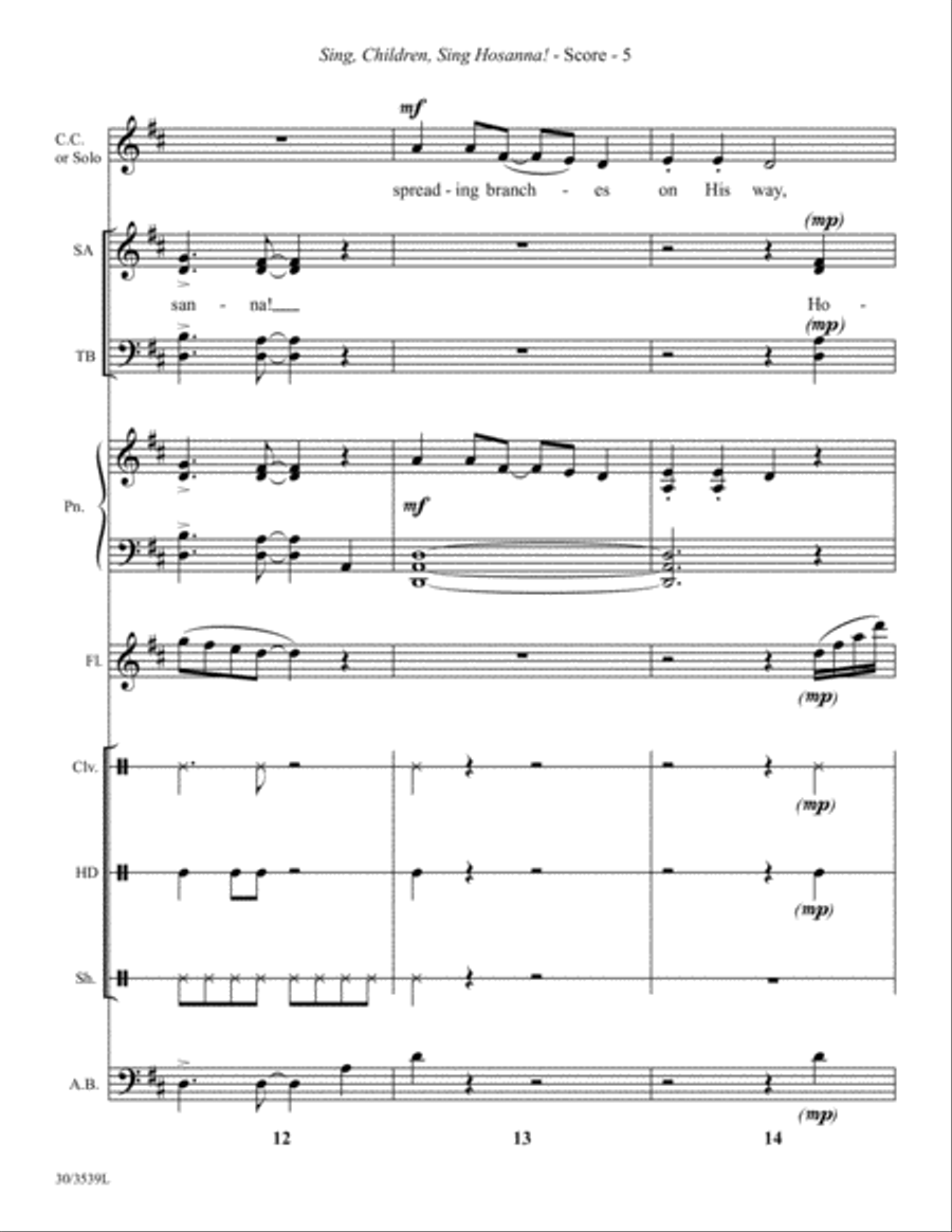 Sing, Children, Sing Hosanna! - Instrumental Ensemble Score and Parts Choir scores gallery preview page 6