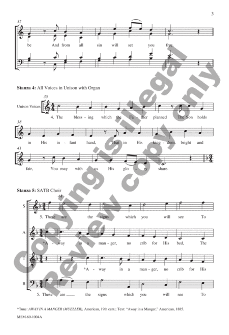 From Heaven Above 4-Part scores gallery preview page 3