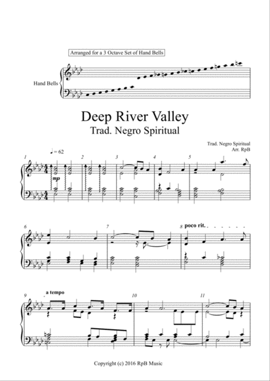 Deep River Valley (Trad. Negro Spiritual) Handbell Choir scores gallery preview page 2