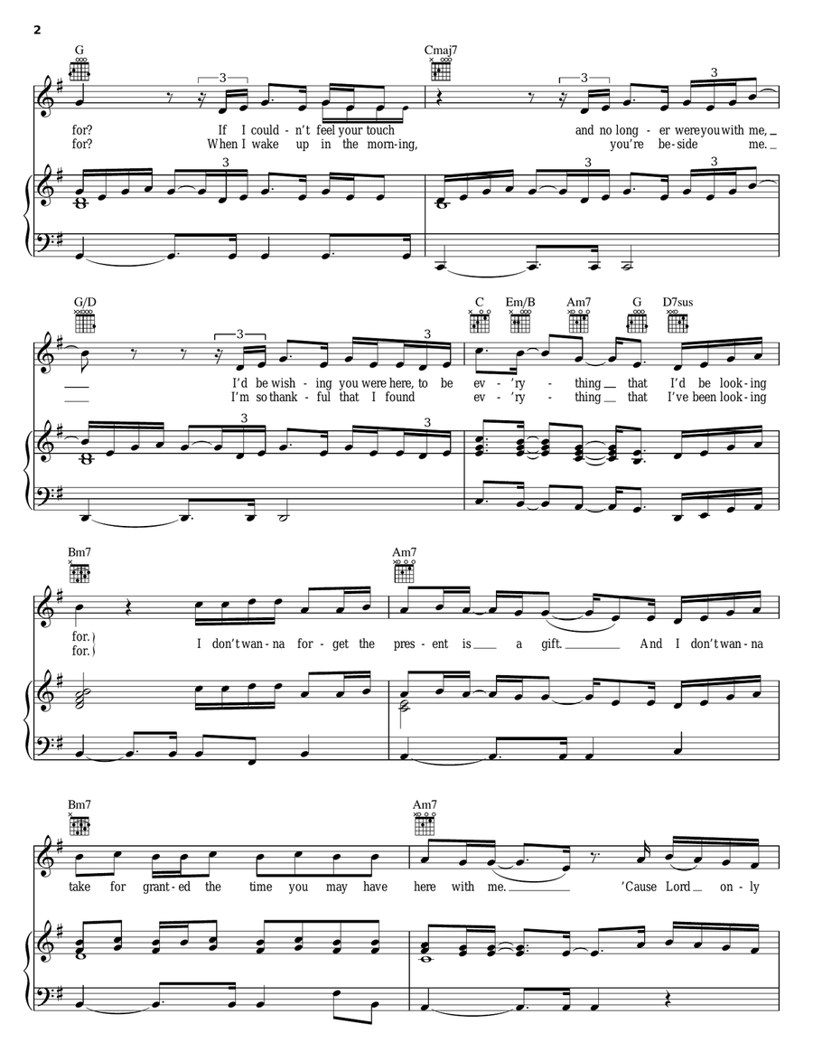 Like You'll Never See Me Again Piano, Vocal, Guitar scores gallery preview page 2