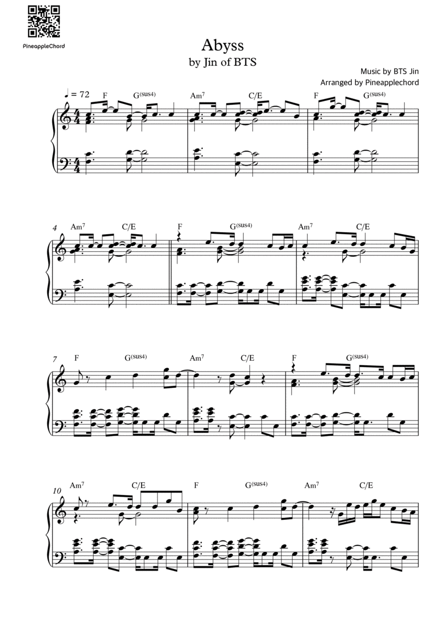 Abyss Piano Solo scores gallery preview page 1