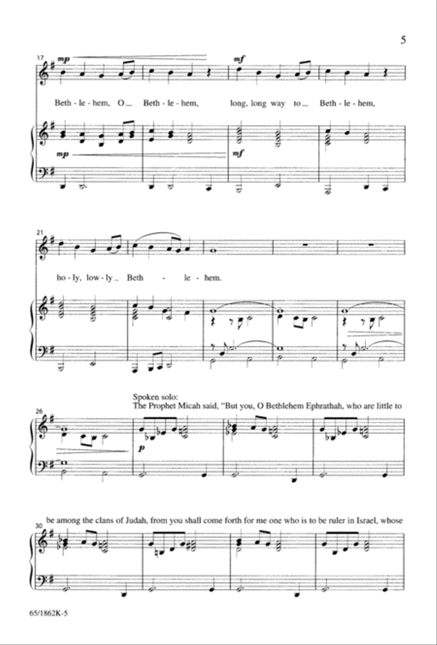 A Long, Long Way to Bethlehem Unison Choir scores gallery preview page 7