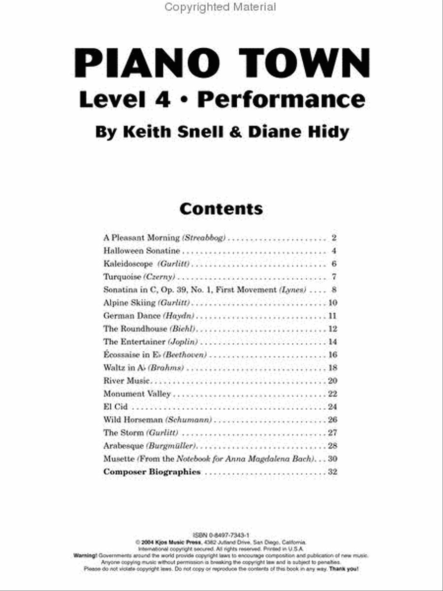 Piano Town, Performance - Level 4 Piano Method scores gallery preview page 2