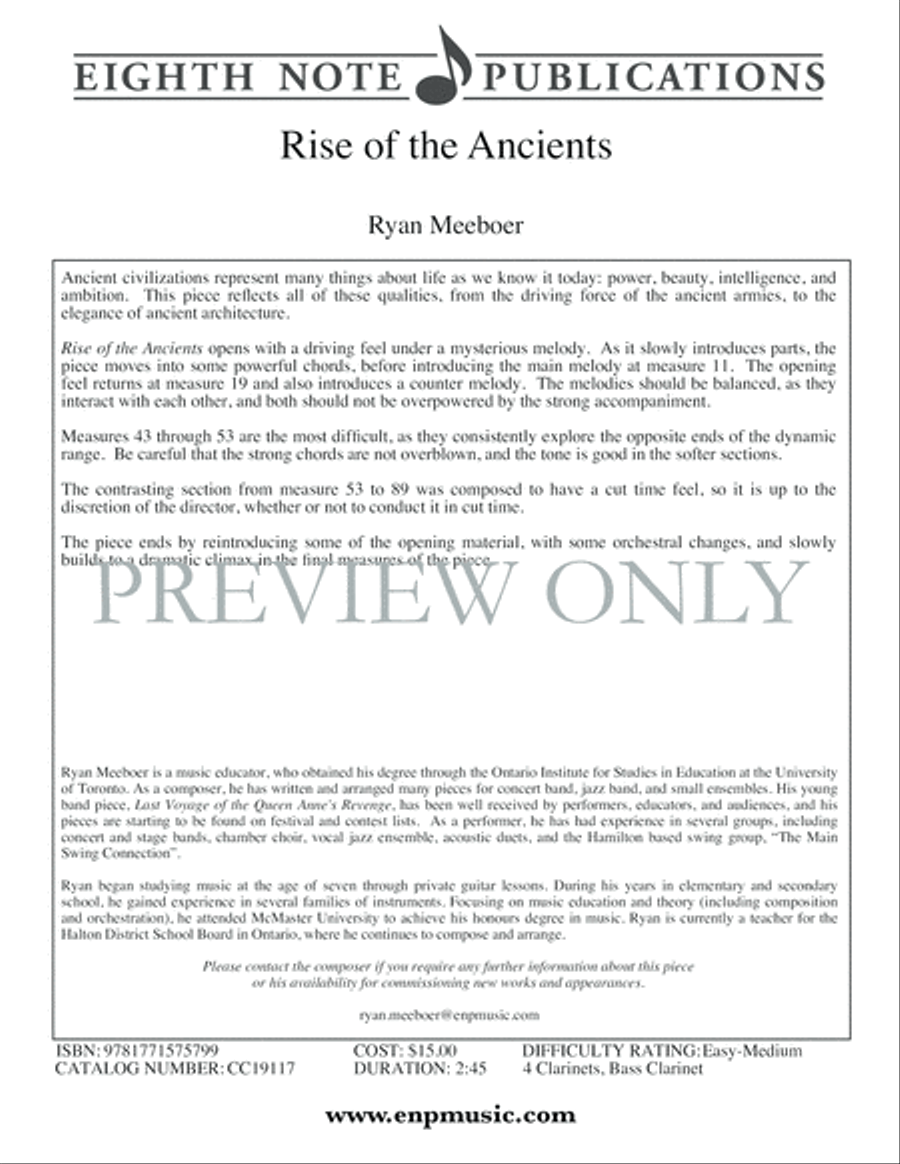 Rise of the Ancients Clarinet Quintet scores gallery preview page 2