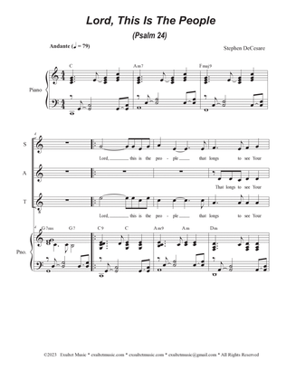 Lord, This Is The People (Psalm 24) (Vocal Quartet - (SATB)