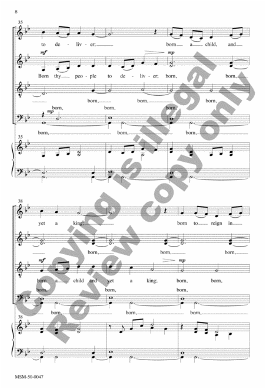 Come, Thou Long-Expected Jesus (Choral Score) image number null