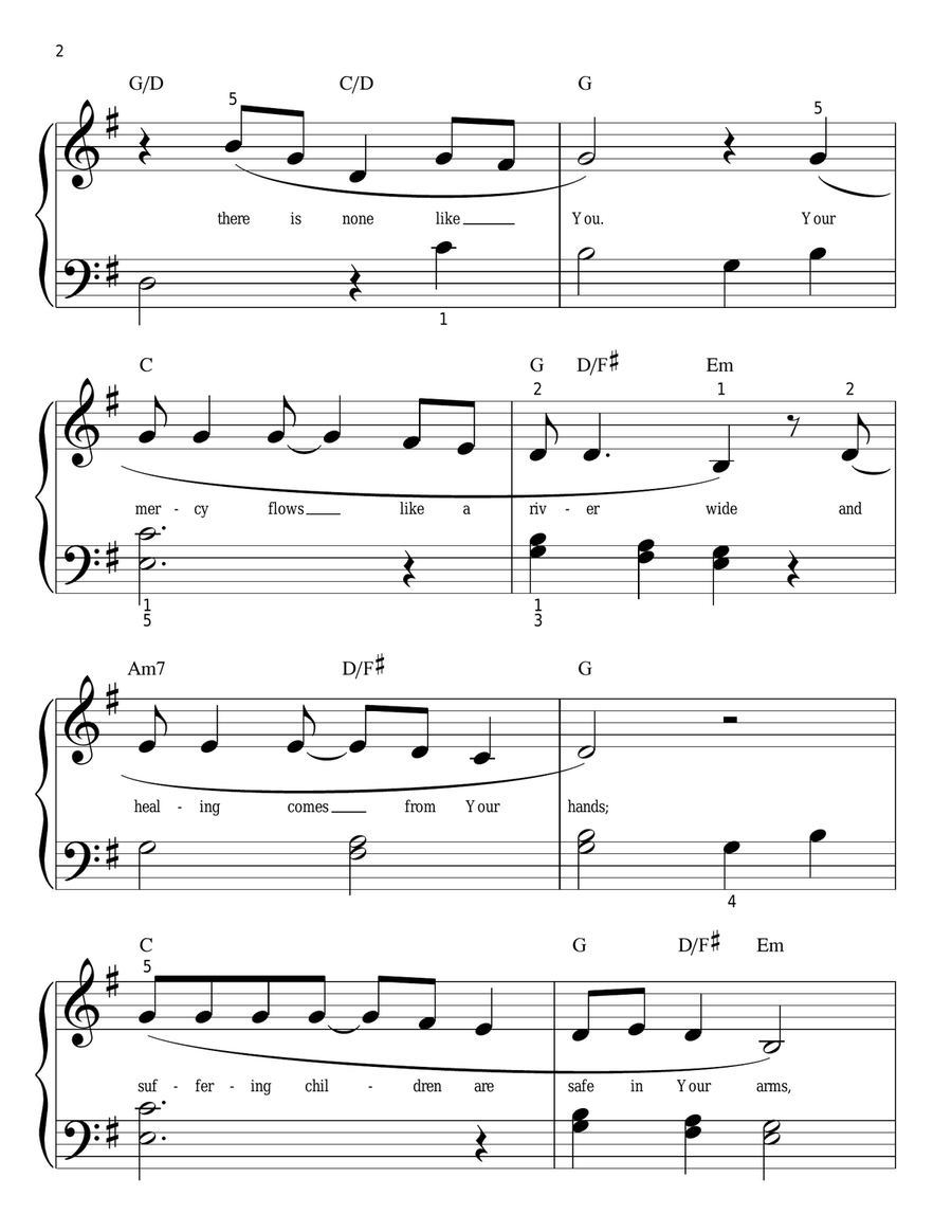 There Is None Like You (arr. Phillip Keveren) Easy Piano scores gallery preview page 2