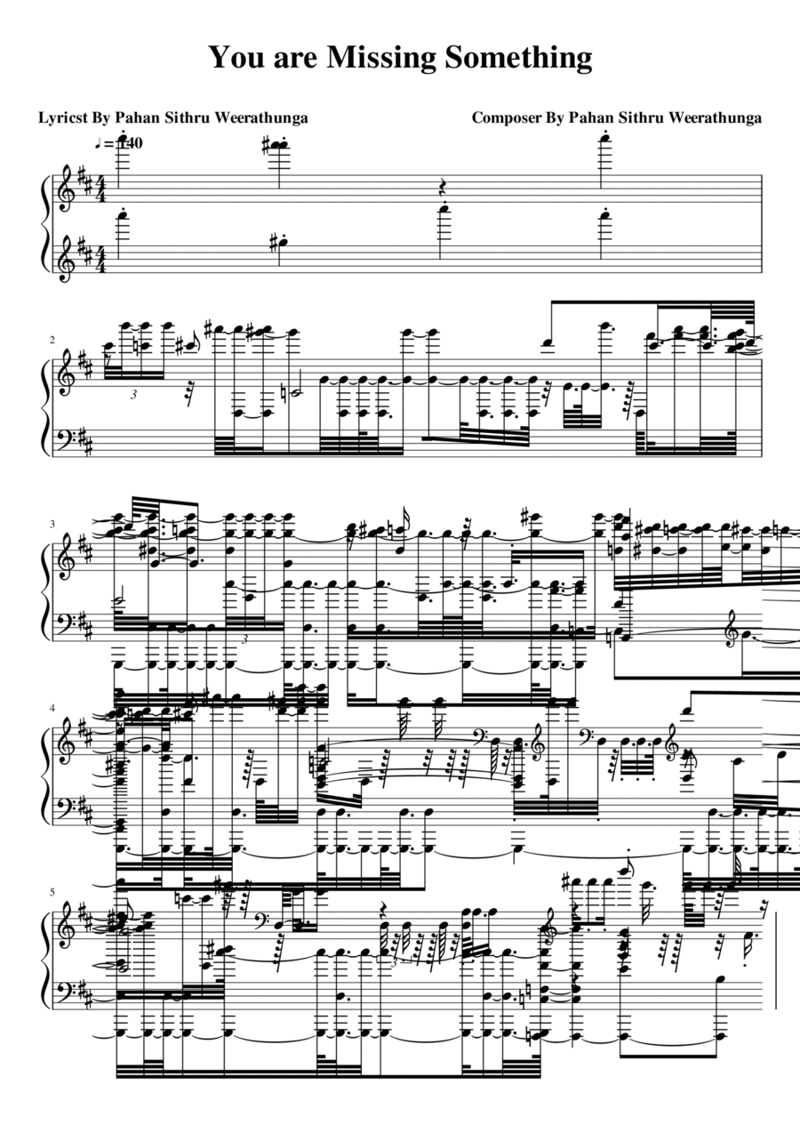 You are Missing Something Easy Piano scores gallery preview page 1