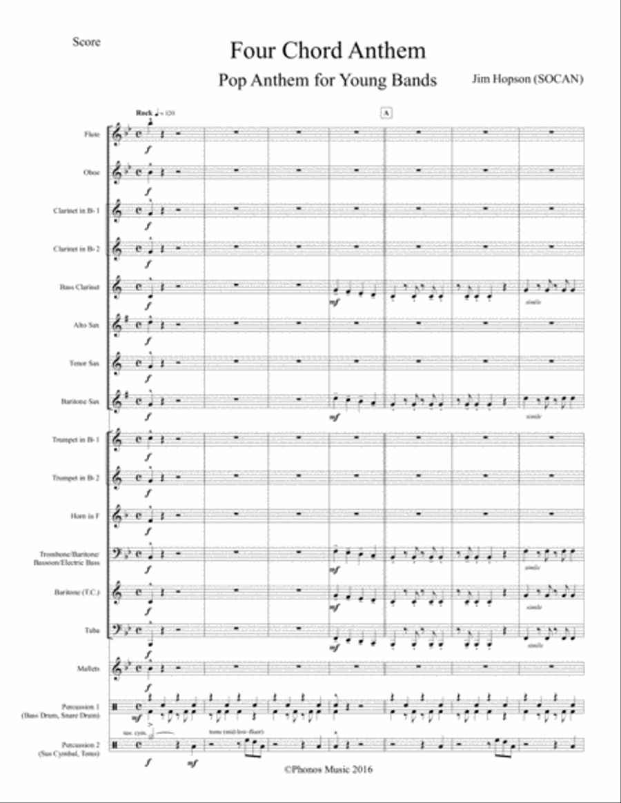 Four Chord Anthem Concert Band scores gallery preview page 3