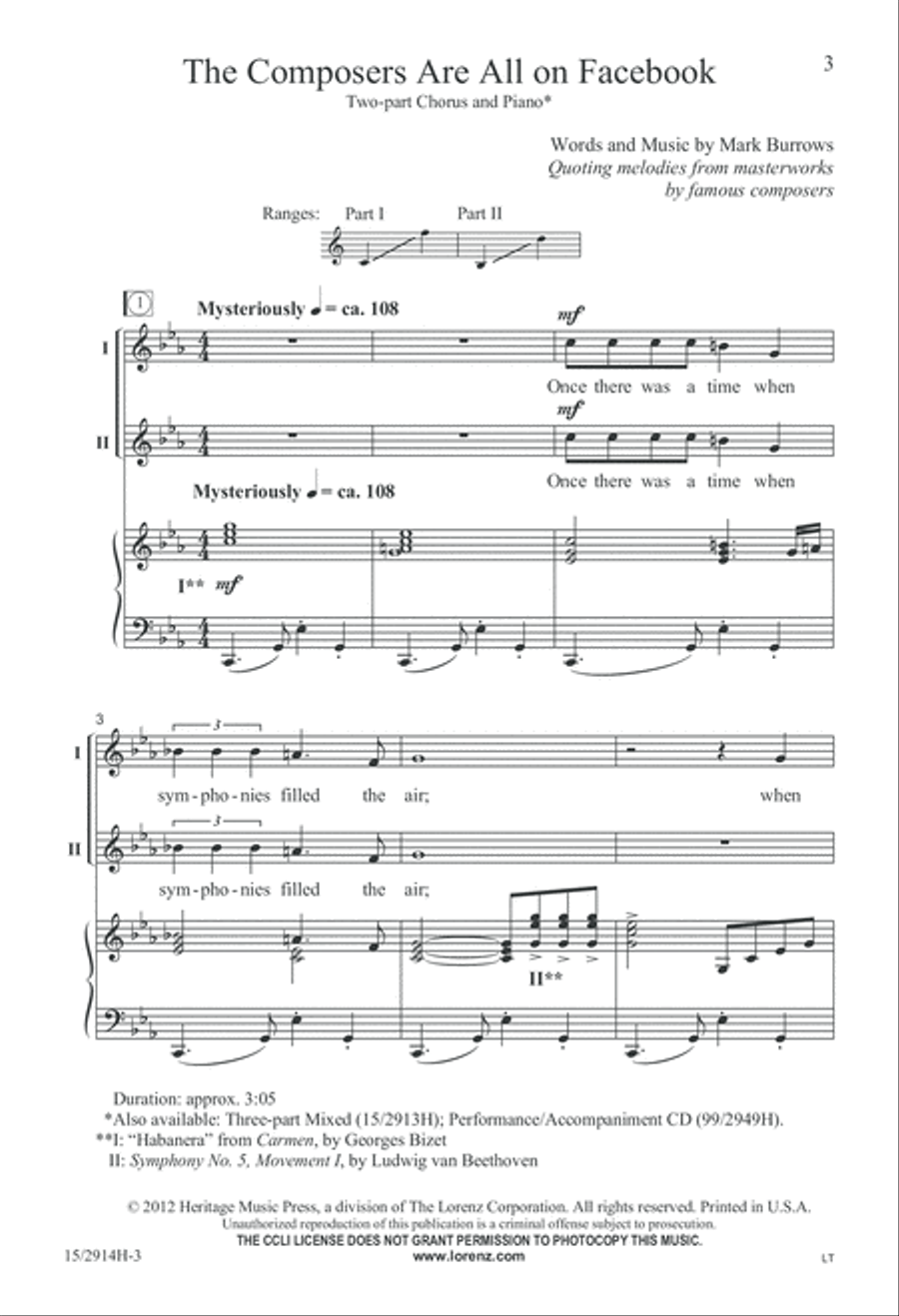 The Composers Are All on Facebook 2-Part scores gallery preview page 3