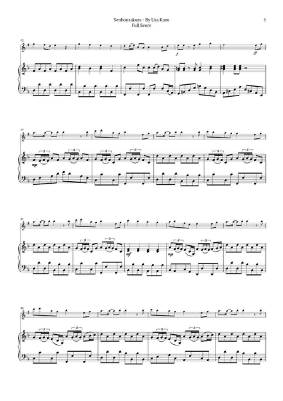 Senbonzakura Chamber Music scores gallery preview page 5