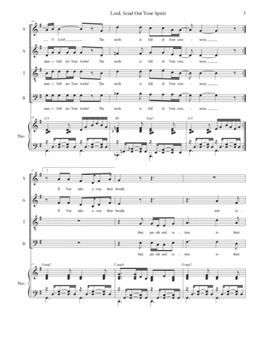 Lord, Send Out Your Spirit (Psalm 104) (Vocal Quartet - (SATB) image number null