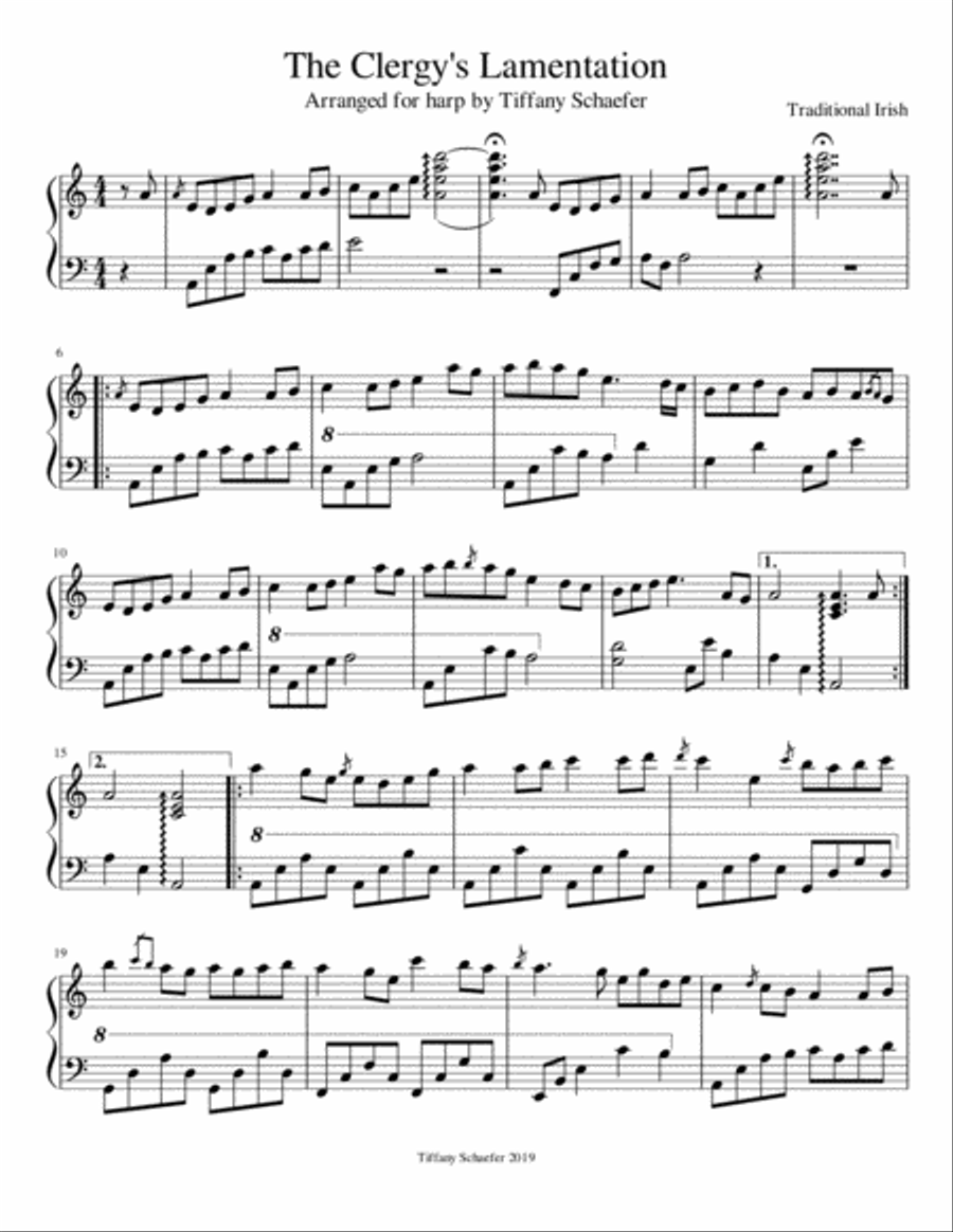 The Clergy's Lamentation: Late Intermediate Harp Harp scores gallery preview page 2