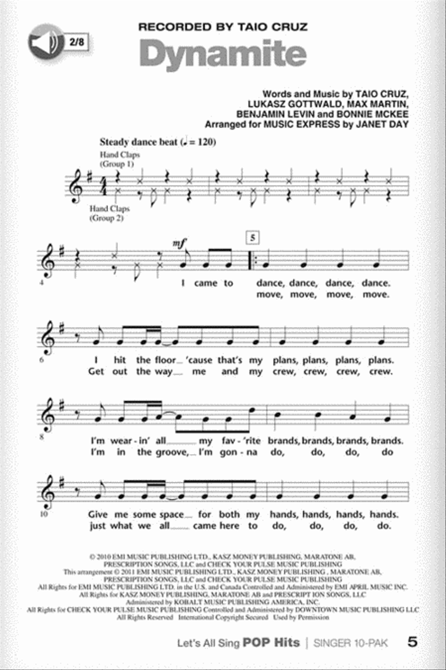 Let's All Sing Pop Hits Choir scores gallery preview page 4