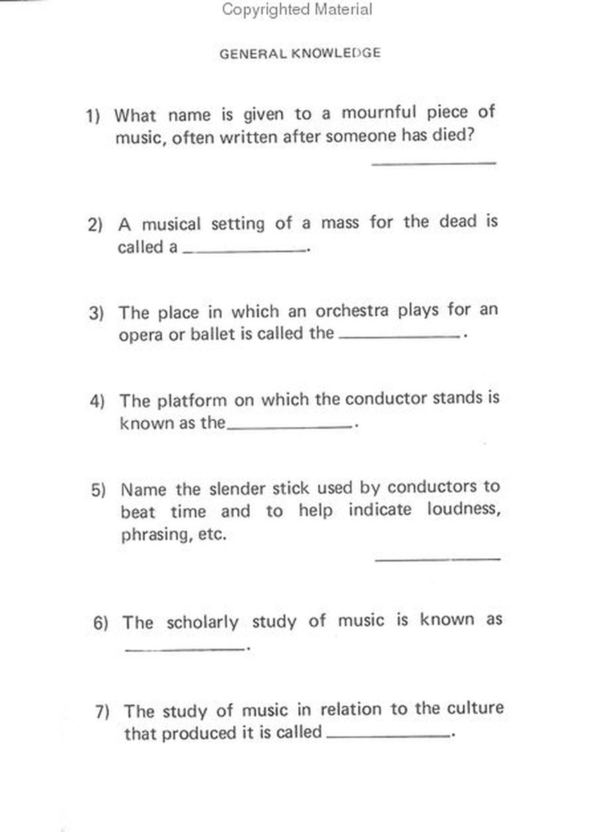 Super Quiz Of Music