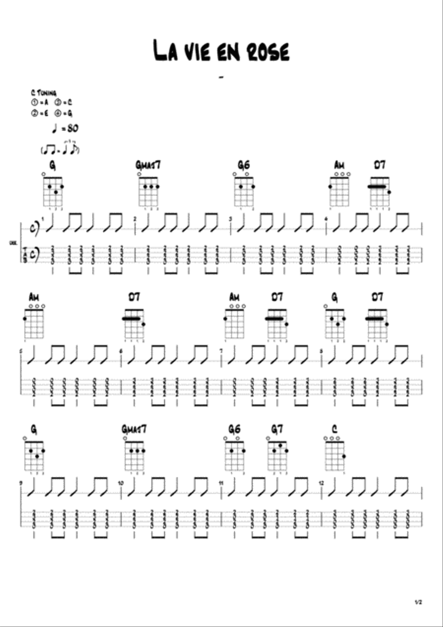 La vie en store rose ukulele french