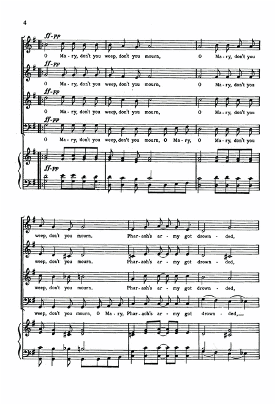O Mary, Don't You Weep O Mary, Don't You Weep 4-Part scores gallery preview page 4