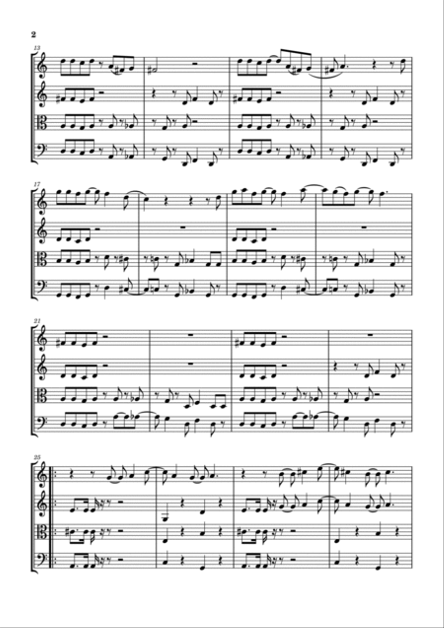 Sunshine Of Your Love String Quartet scores gallery preview page 3